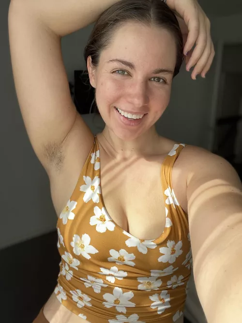 Haven’t felt like shaving lately. Hope you don’t mind a little post-yoga sweat.