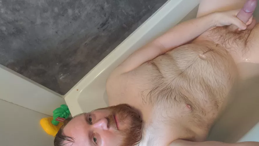 Having a bath. What do we think?