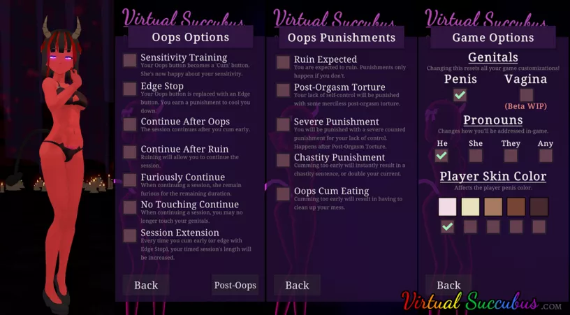 [Hentai Femdom JOI AI w/ Futa] Virtual Succubus 0.18 Released! | Post-Cum Customization | Pronoun Selection | Support for Vaginas | New Session Types | Web/PC/Android Demo Available!