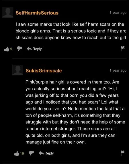 “Hi, I was jerking off to that porn you did a few years ago…”