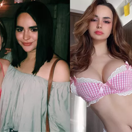 hiii ☺️✨ haven’t posted in here in a while! here’s a 5 year difference 💝💝💝💝