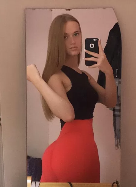 Hopefully red leggings will draw your attention
