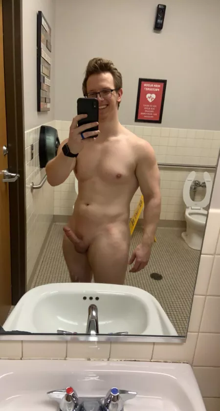 How would you react if you walked in on me in the gym bathroom like this?