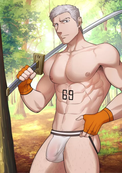 I always had a crush with Kensei 💓 and his serious and reserved attitude, his masculinity made me think in my mind he was receiving some good D from Grimjow or another manly character. unluckily it was hard to find some yaoi of him . Hope you like him