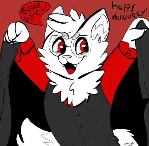 I bite >:3 Happy halloween! 🧛 (@artistic_dot on twitter)