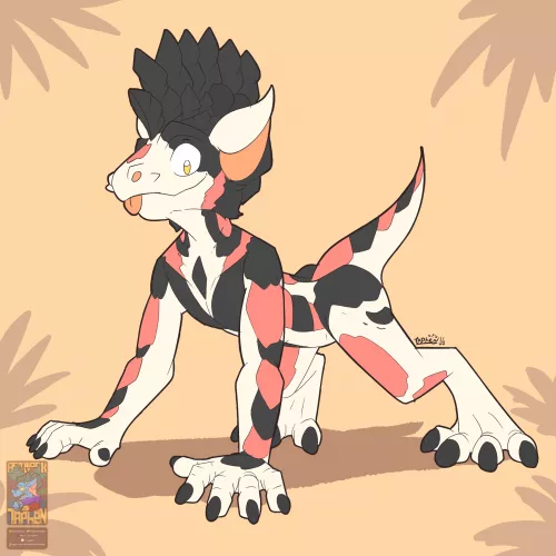 i drew that dragon carp boio again, now bleping! [art by me @taphenortohgjen(twitter)]