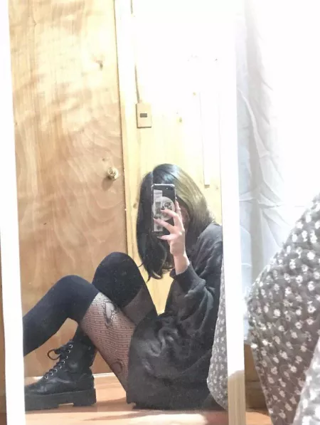 I go from sad boy to dorky goth chick 🖤 at least when my parents aren’t at home😅