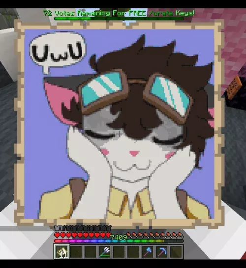 I made my fursona, Drak, in Minecraft uwu