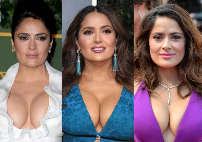 I need Salma Hayek's huge tits to drain me. Come rp as her for me