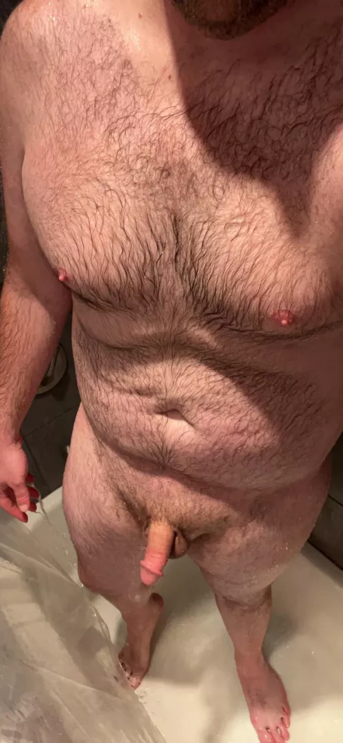 I seem to post a lot of wet chest hair pics but here’s another one