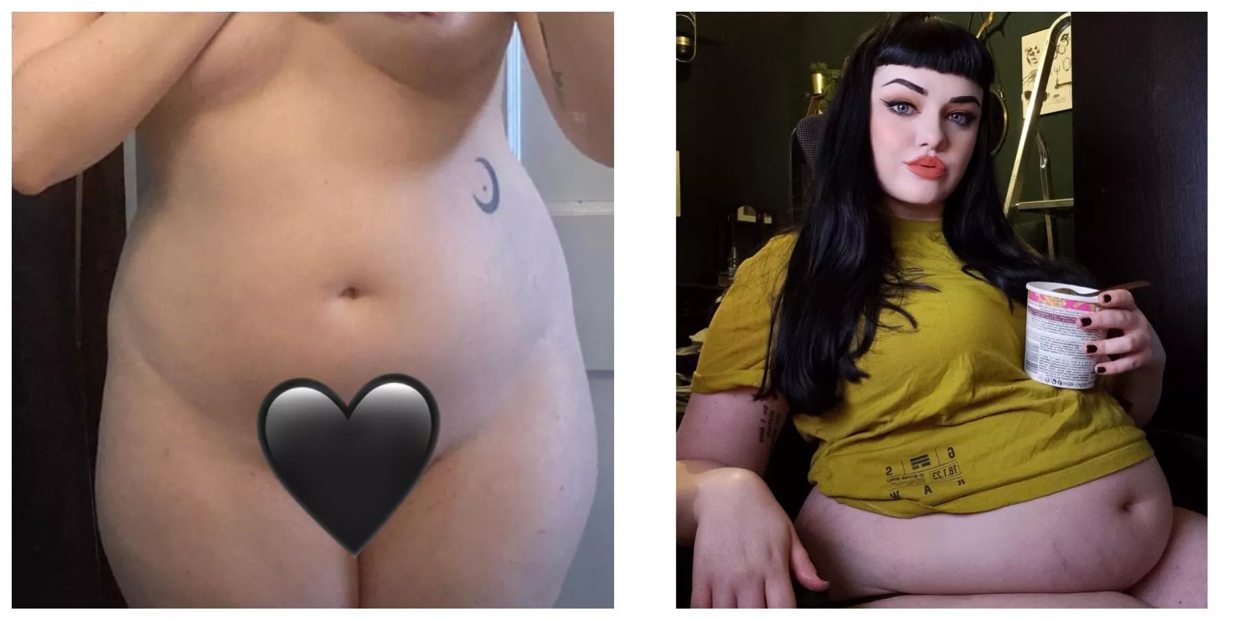 I was just saying to my husband that I feel like I havenโt gained THAT much in the last year or so. Then he showed me these two pics together ๐ I was just saying to my husband that I feel like I havenโt gained THAT much in the last year or so. Then he showed me these two pics together ๐