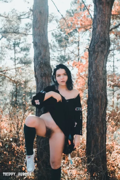 I'll raise my leg so you can get a better look of my hairy pussy