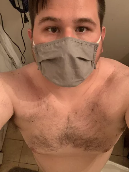 i’m already naked and on my knees, but i need a reason to take my mask off…