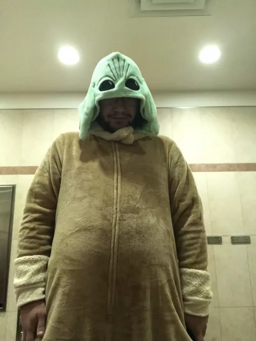 I’m baby yoda. And yes I’m diapered underneath I said I’m BABY yoda