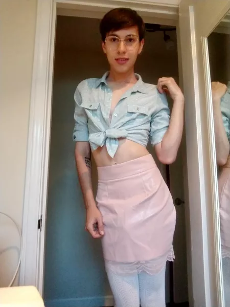 I'm going for a sexy femboy secretary look. What do you think? 🤔