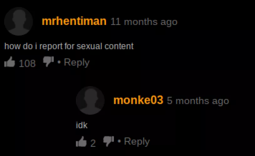 I'm guessing videos would be reported for this pretty often