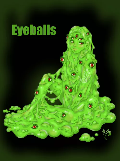 INKTOBER Slime Girl Edition: Eyeballs - Oct 17 (I am really late with posting these to Reddit so plz bare with me thx)