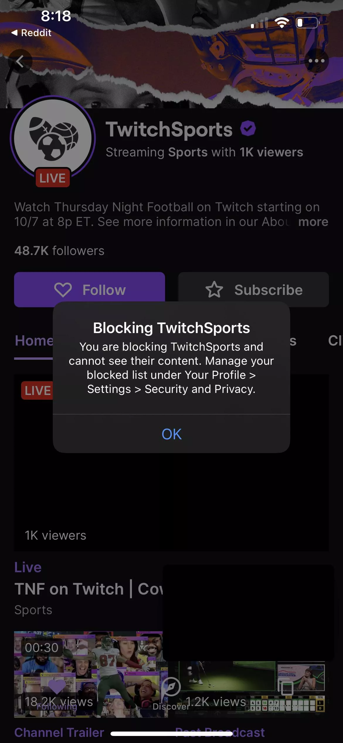 Is there anyway to disable these “Twitch Sports is live” notifications? I blocked the channel a little while ago, and in doing so was notified that I simultaneously unfollowed Twitch Sports. I somehow just got another notification, and when I clicked Is there anyway to disable these “Twitch Sports is live” notifications? I blocked the channel a little while ago, and in doing so was notified that I simultaneously unfollowed Twitch Sports. I somehow just got another notification, and when I clicked