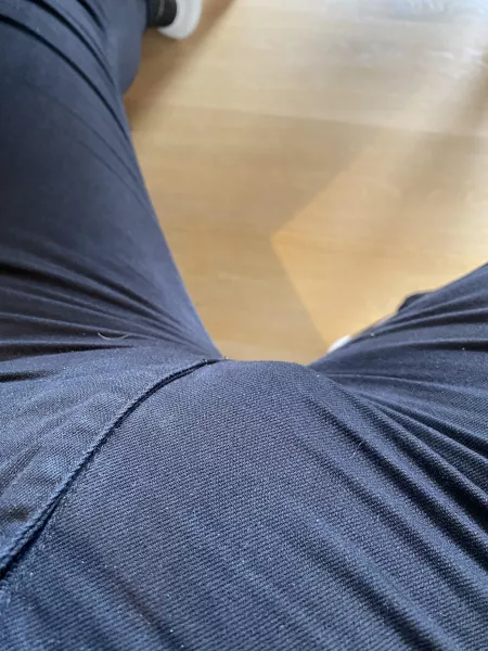 Its a bit snug in there... that’s what happens with skinny jeans and a hard cock👅😈 im also at work👅👅