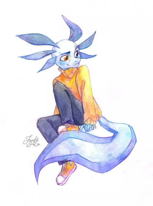 It's me as an axolotl! (by @FaultSunRise on Twitter)