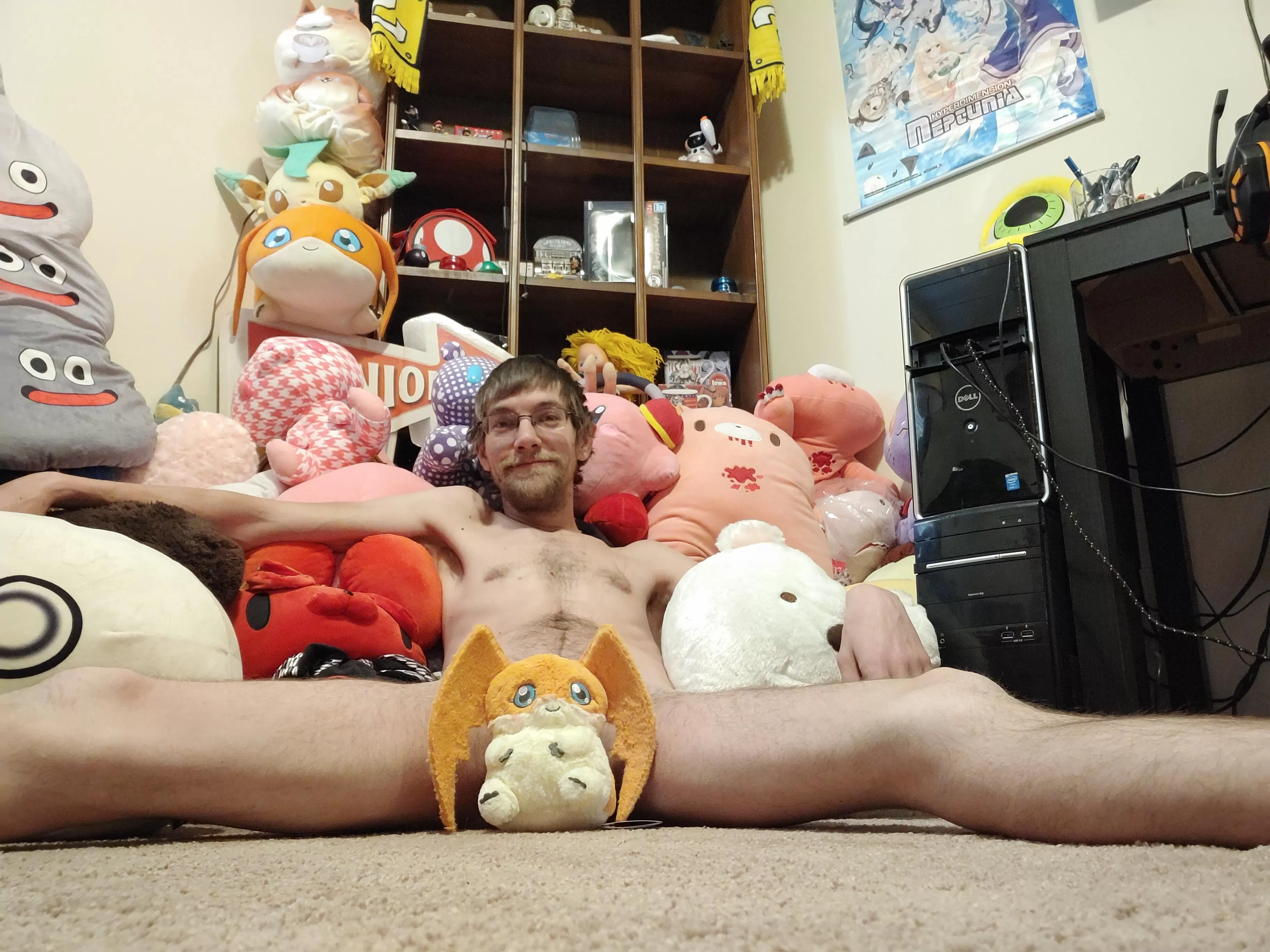 Just a goofy pic I did with my plushies Including Dragon Quest slimes, Emil from Nier, a couple pokemon and digimon and some Kirby mixed in Just a goofy pic I did with my plushies Including Dragon Quest slimes, Emil from Nier, a couple pokemon and digimon and some Kirby mixed in