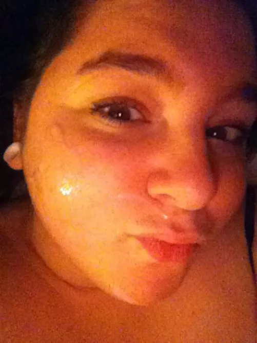 Just chilling while cum drips down my face