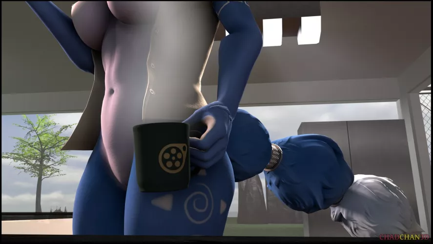 Krystal grabs her morning cup of joe (ChadChan3D) [Star Fox]