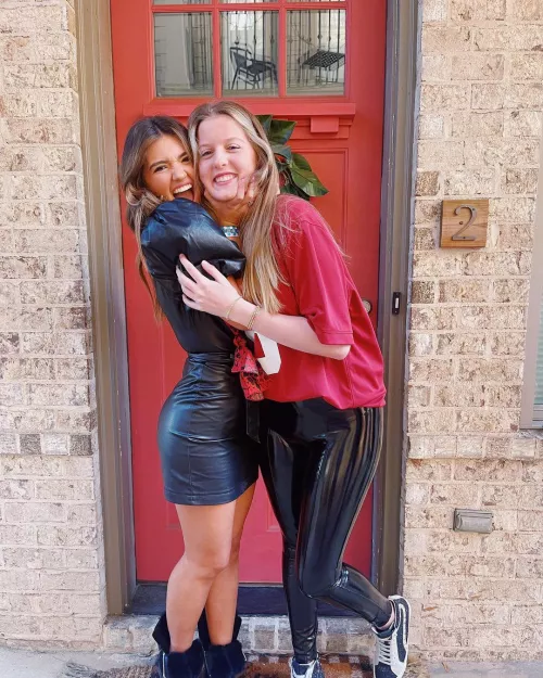 Leather dress and pants