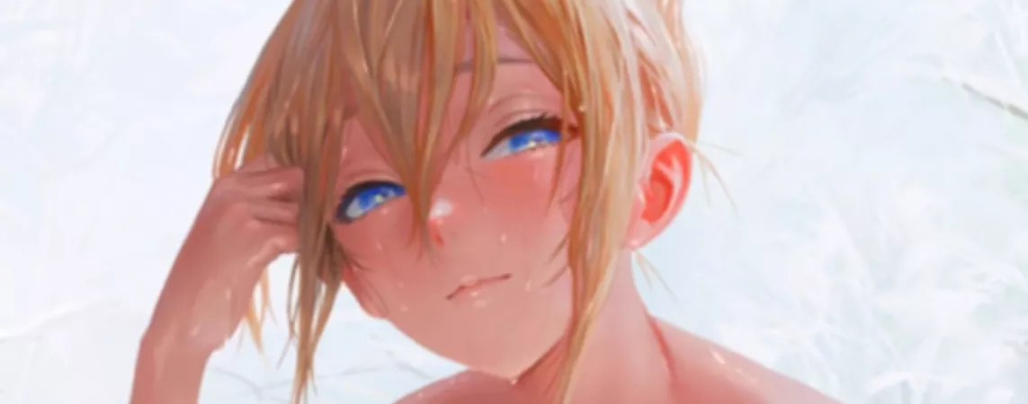 LF color source: 1girl, blonde hair, blue eyes, wet, dripping, hair in face, plump lips