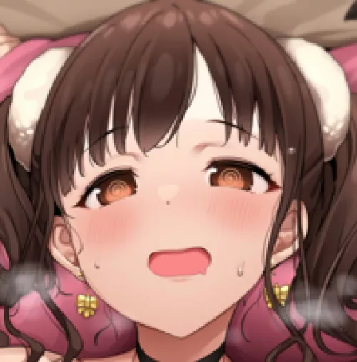 LF Color source: 1girl, drooling, blushing, brown hair