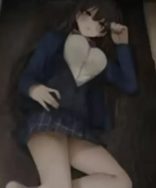 LF Color Source: 1girl, lying on back, thighs, black hair, long hair, hand on hip, hand up, school uniform, large breasts, looking at viewer, side slit, closed mouth, pov