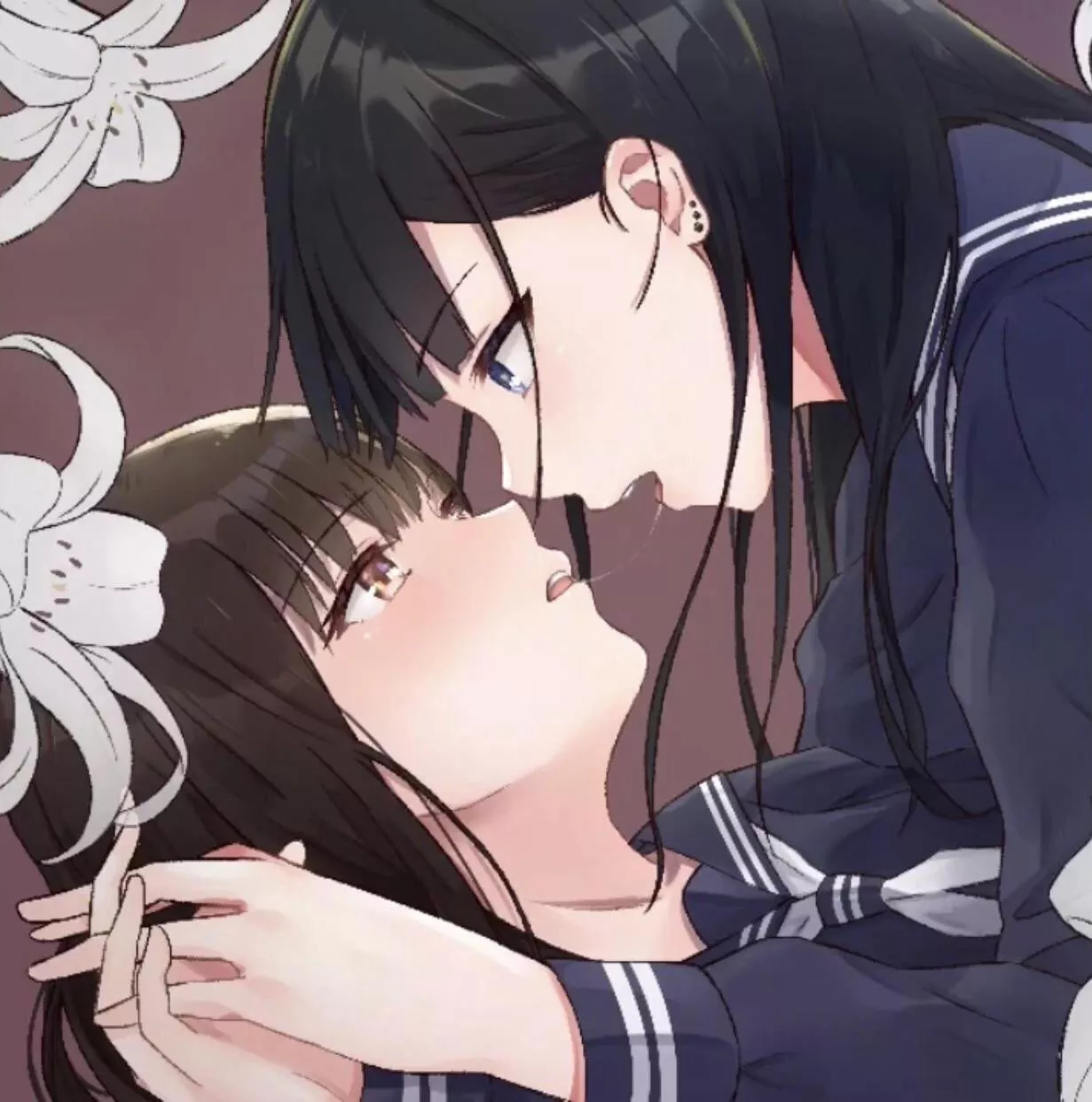 LF Color Source: 2girls, Yuri, Lesbians, Schoolgirls, Uniform, Brown Hair, Pink Eyes, Black Hair, Blue Eyes, Kissing, Saliva Trail, Blushing, White Tie, Hand Holding LF Color Source: 2girls, Yuri, Lesbians, Schoolgirls, Uniform, Brown Hair, Pink Eyes, Black Hair, Blue Eyes, Kissing, Saliva Trail, Blushing, White Tie, Hand Holding