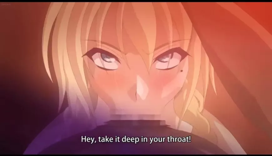 LF color source: hentai blonde girl tied up giving a blowjob making the man come 3 times