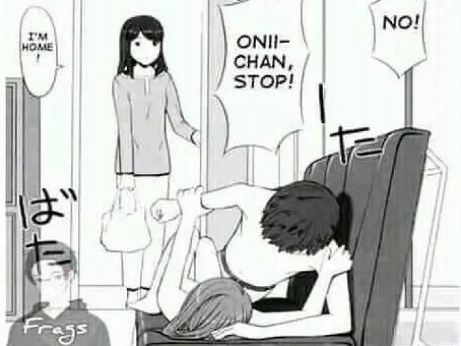 LF Mono Source: 2girls, 1boy, forced, missionary, getting caught, Livingroom, on couch,