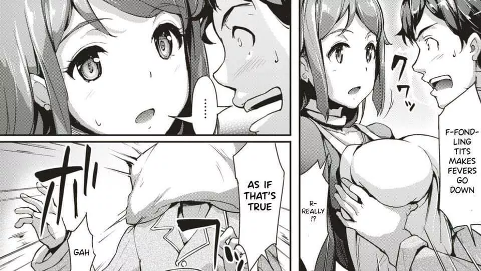 LF Mono Source: f-fondling tits makes fevers go down r-really?! ...... as if that's true gah, 1girl, 1boy, dark hair, short hair, long hair, earrings, open mouth, onomatopoeia, sweat drop, pajamas, pillow, groping, large breasts LF Mono Source: f-fondling tits makes fevers go down r-really?! ...... as if that's true gah, 1girl, 1boy, dark hair, short hair, long hair, earrings, open mouth, onomatopoeia, sweat drop, pajamas, pillow, groping, large breasts