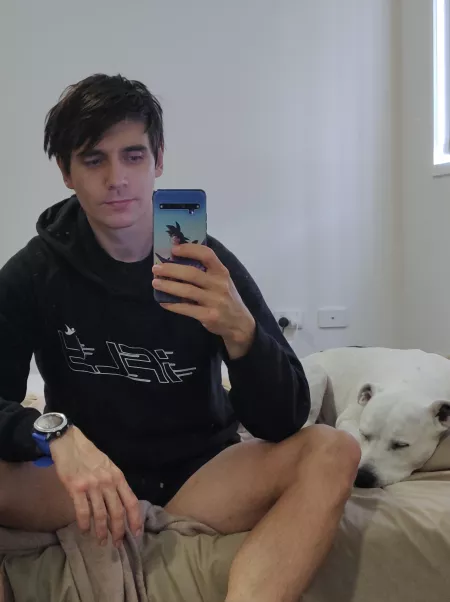 Longest my hair has been in a while. Also my doggo Zephyr ♥️