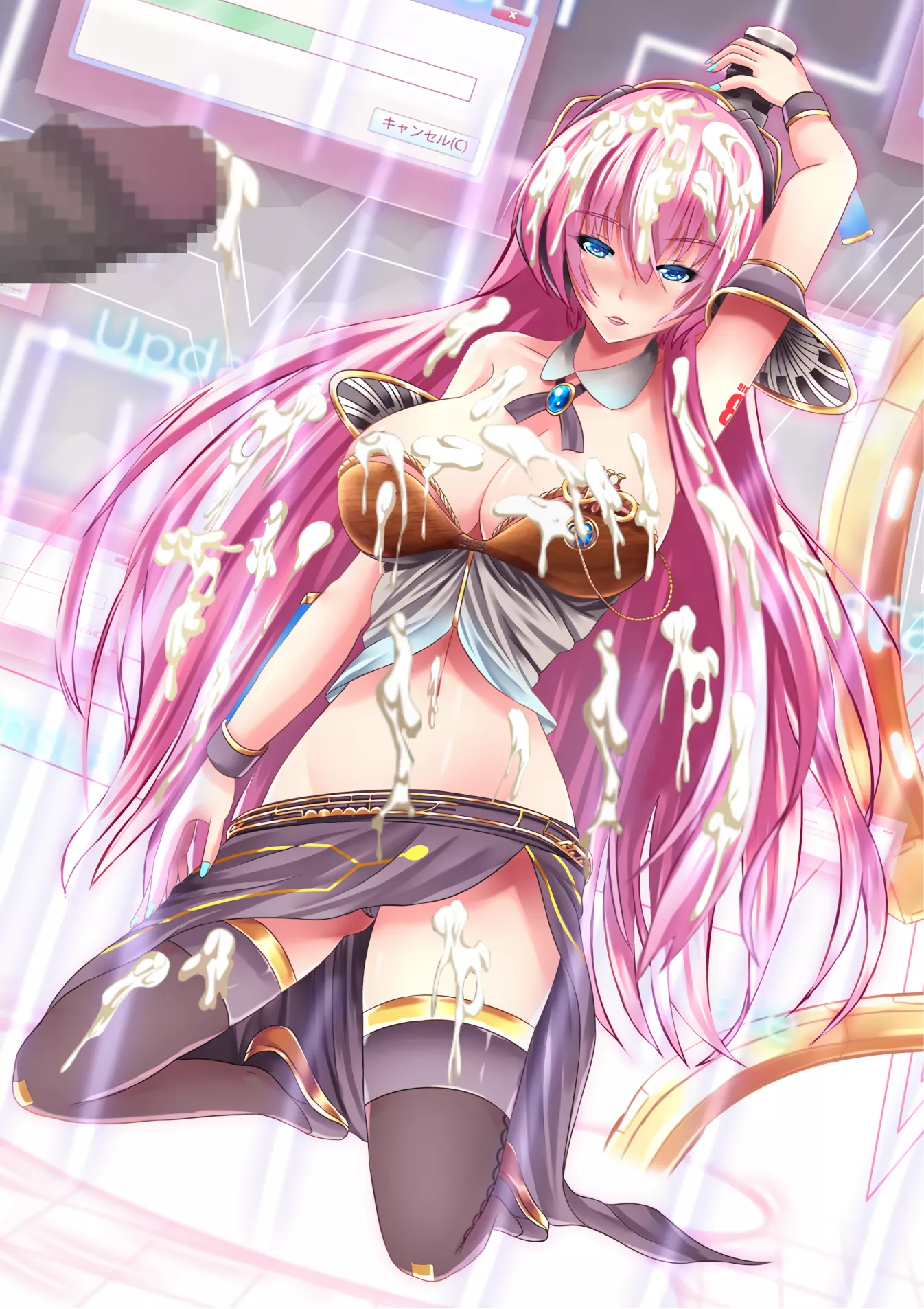 Luka is getting drenched by cum during an update...