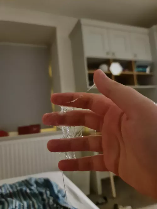 Ma'am says the sluttiest habit I've picked up since becoming hers is always using my mouth to clean up my mess, it is harder now I'm so needy and desperate that this has become a normal amount when I do get to touch 😳