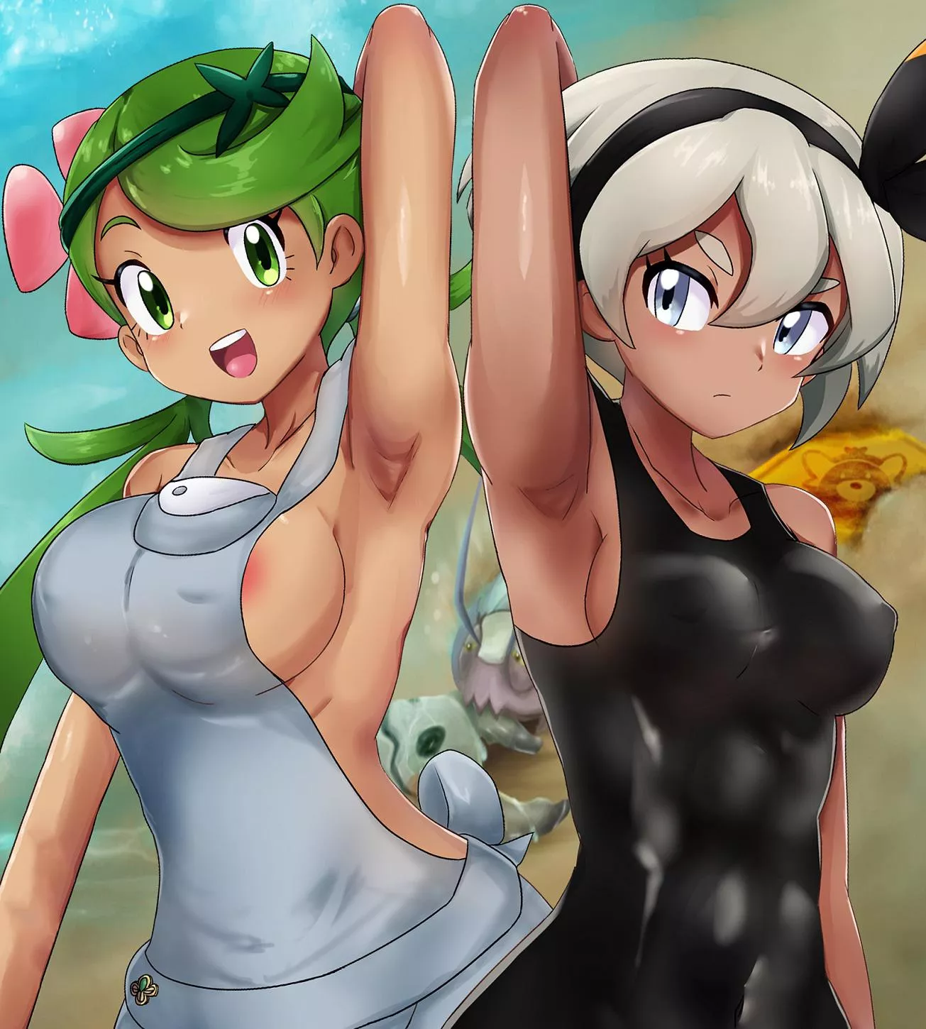 Mallow and Bea let you see their pits after running out of TMs to offer [Pokémon]