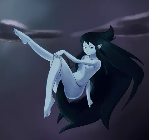 Marceline moonbathing in midair (ThreeWorlds)