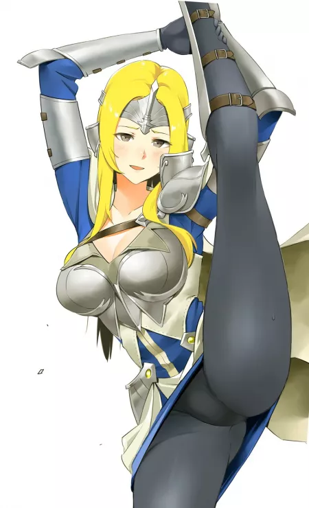 Mathilda showing off her flexibility