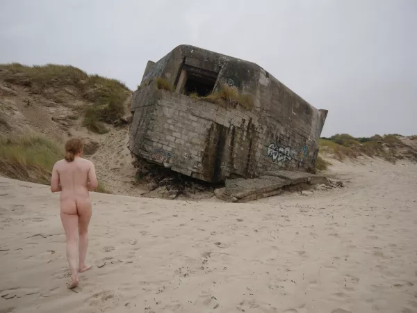 Me on a french nudist beach with a WW2 blockhaus