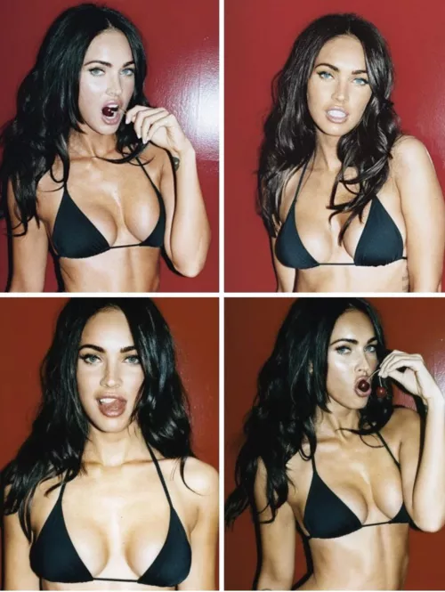 Megan fox in a black bikini