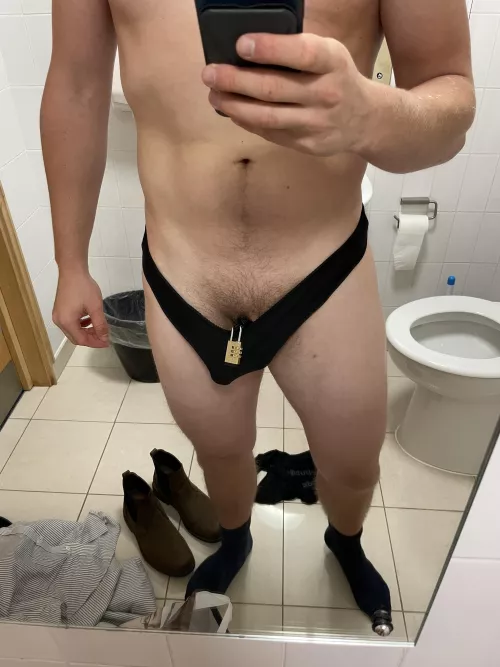 Mistress has me in a thong with my cage for 3 days