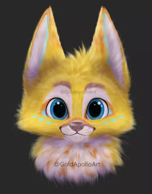 More floof practice! Thinking of turning this into a YCH? 💛 ( twitter : @GoldApolloArt )