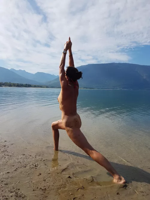 mud and yoga by the lake