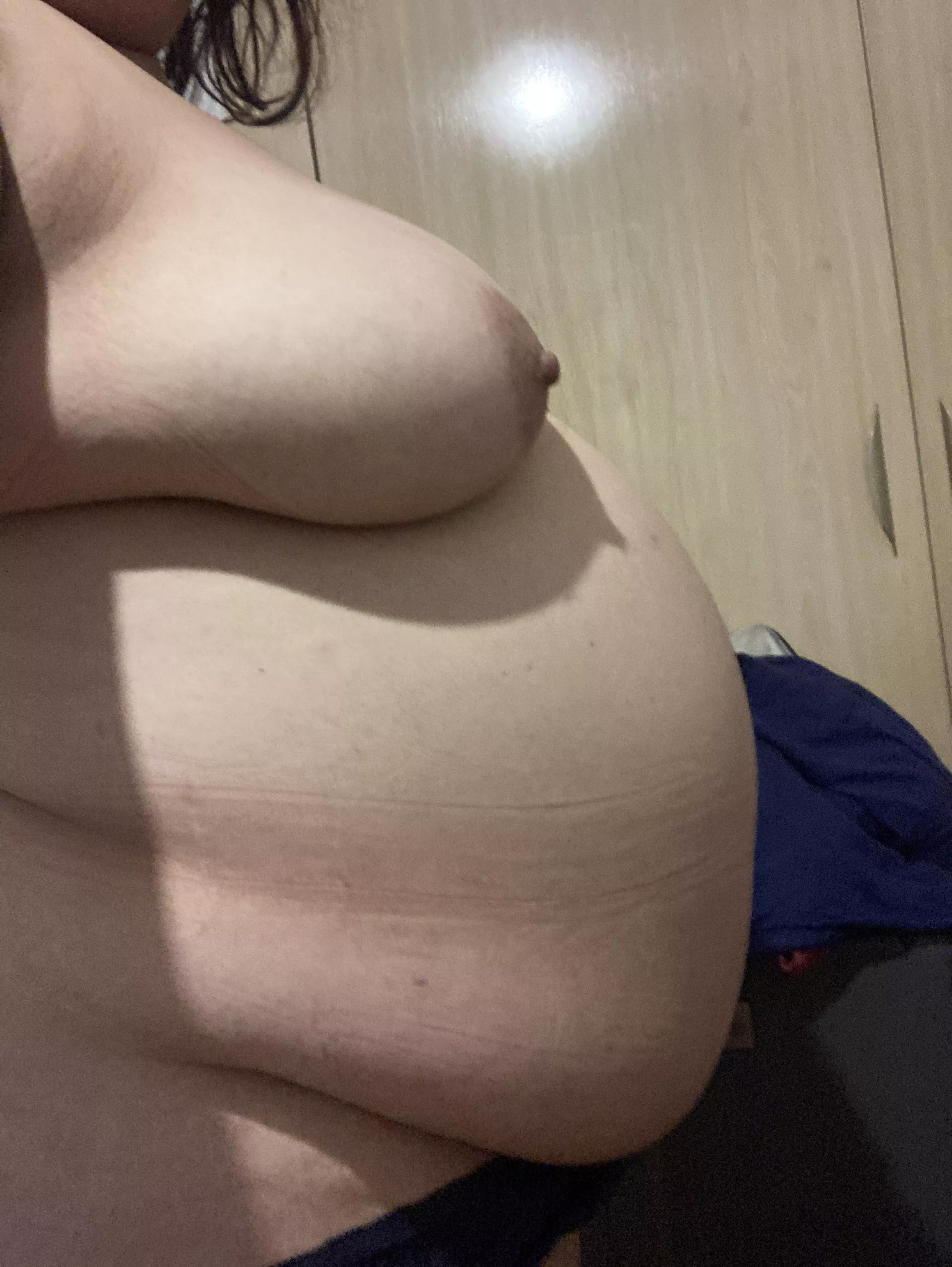 My belly is hanging because it’s so big