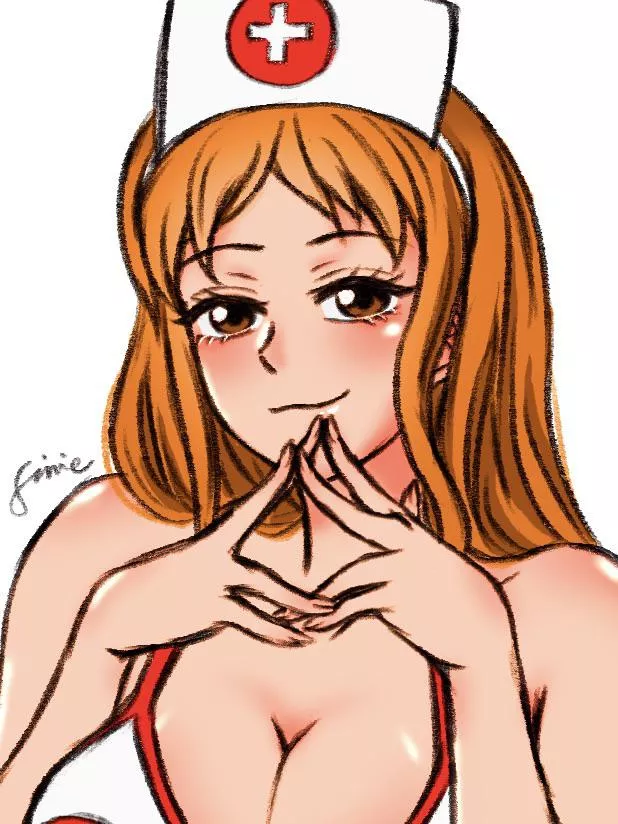 Nami in a nurse costume 💉❤️ illustration by me!
