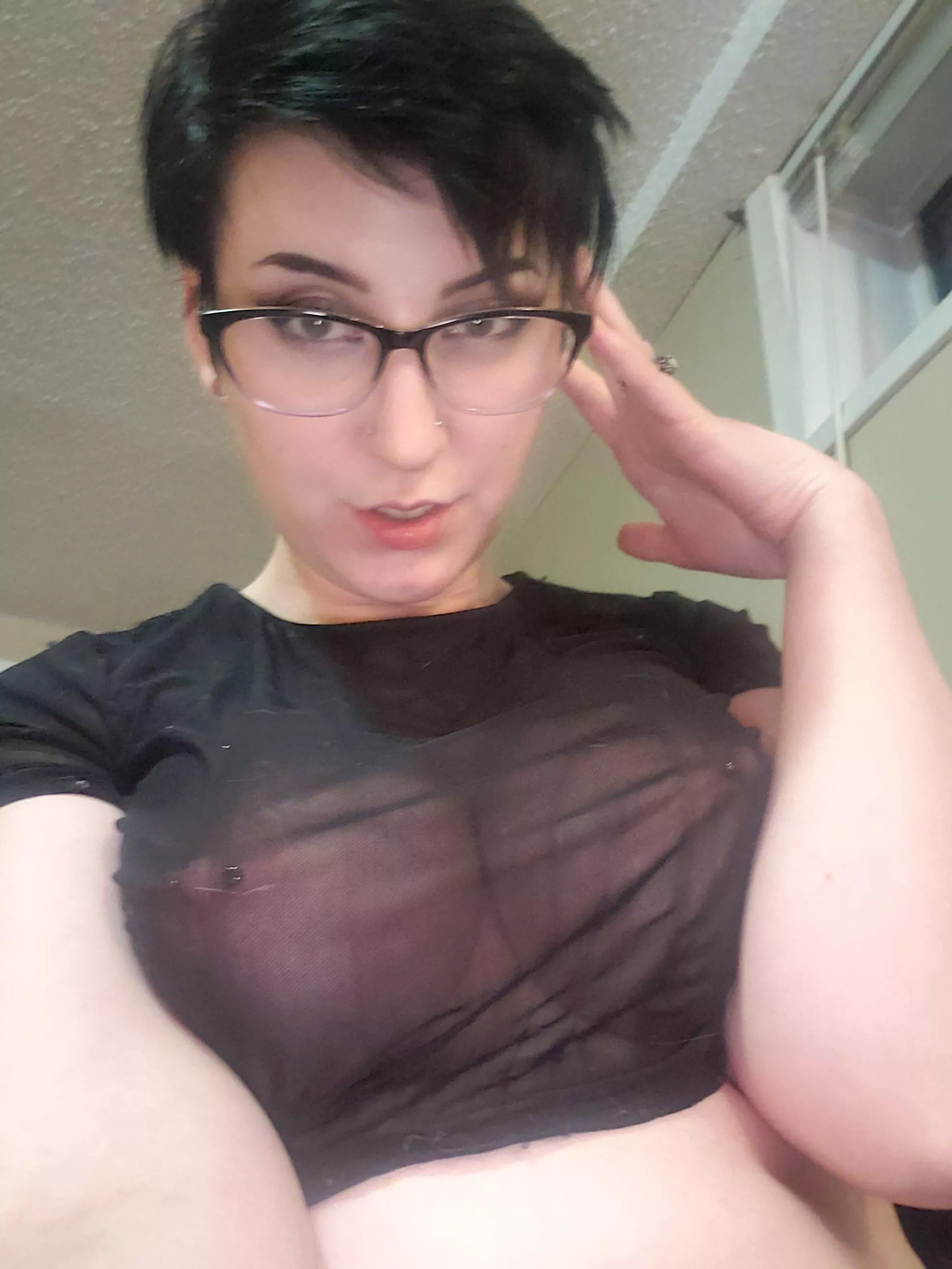 Naughty naughty girl wearing a see through shirt (OC)