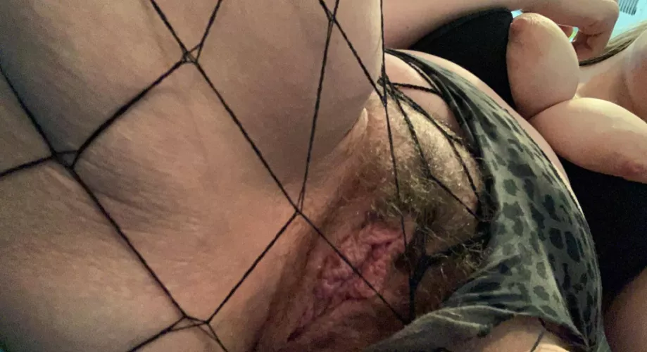 Netted furry clit ready for licking!